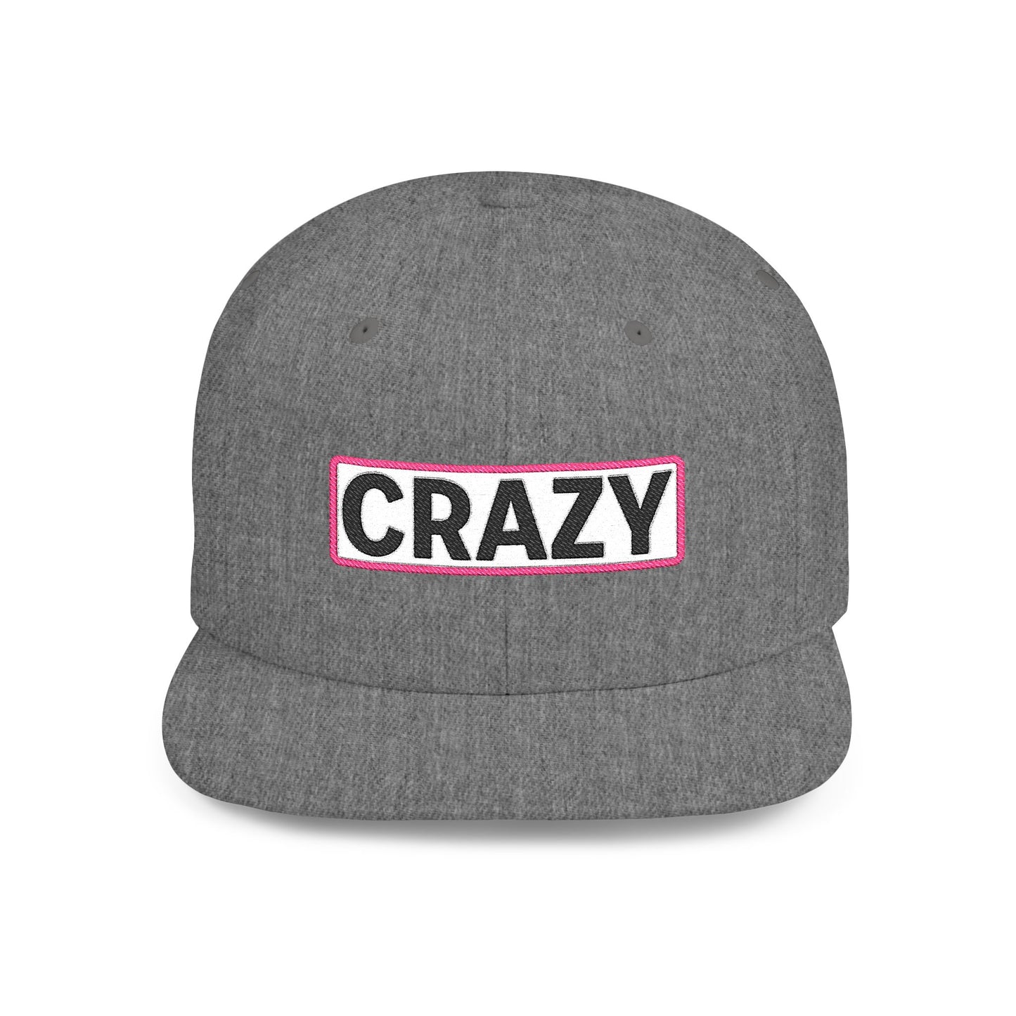 CRAZY Embroidered Snapback Hat | Funny Statement Cap | Bold Streetwear Flat Bill | Conversation Starter Gift