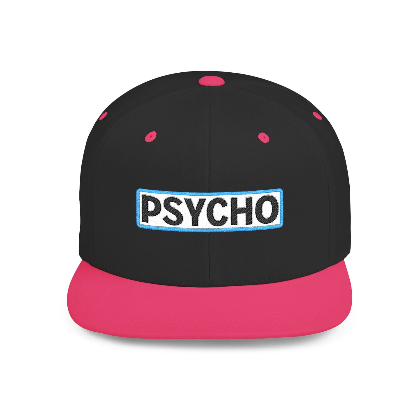 PSYCHO Embroidered Snapback Hat | Funny Statement Cap | Bold Streetwear Flat Bill | Conversation Starter Gift