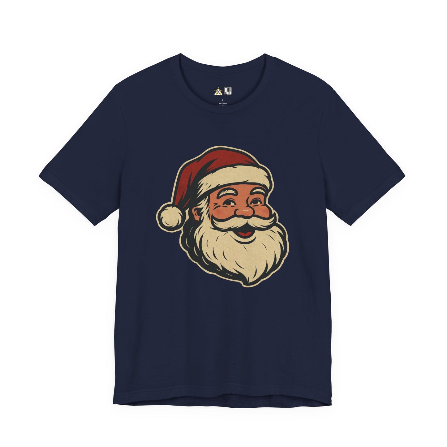 Classic Santa Smile – Vintage Unisex Christmas Graphic T-Shirt