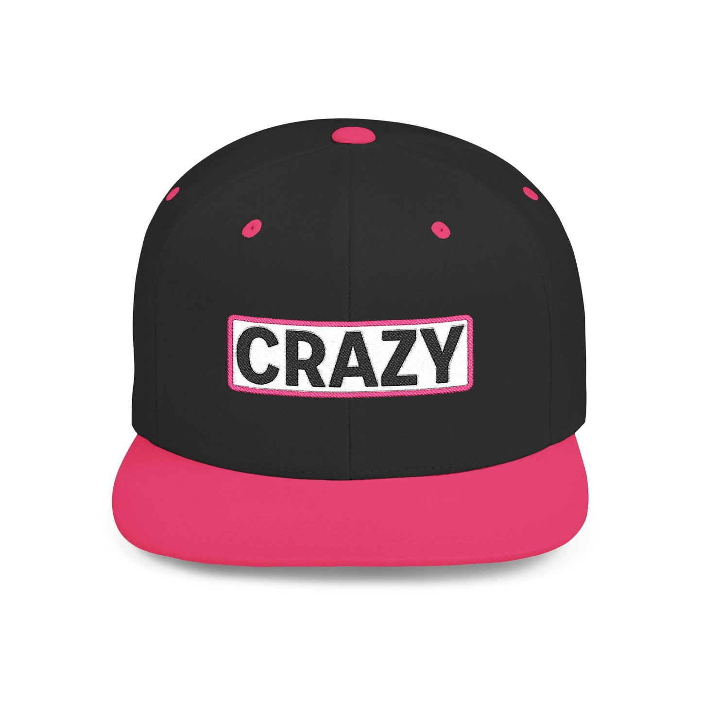CRAZY Embroidered Snapback Hat | Funny Statement Cap | Bold Streetwear Flat Bill | Conversation Starter Gift