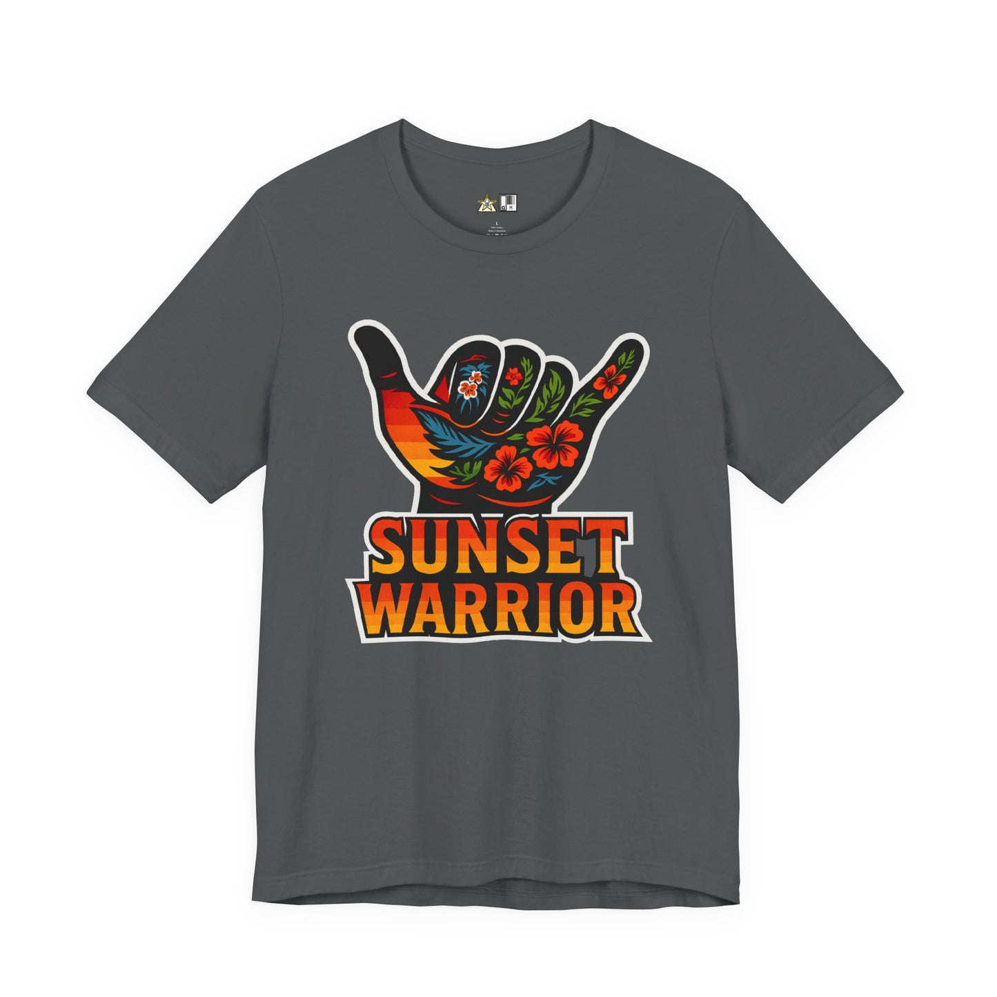 Sunset Warrior Shaka – Unisex Bold Streetwear Graphic Tee