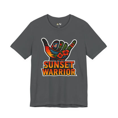 Sunset Warrior Shaka – Unisex Bold Streetwear Graphic Tee