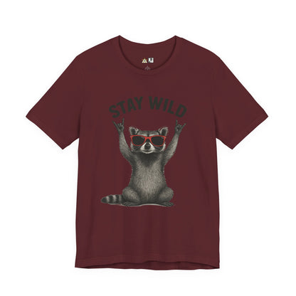 Stay Wild Raccoon Tee – Unisex Streetwear Graphic Tee