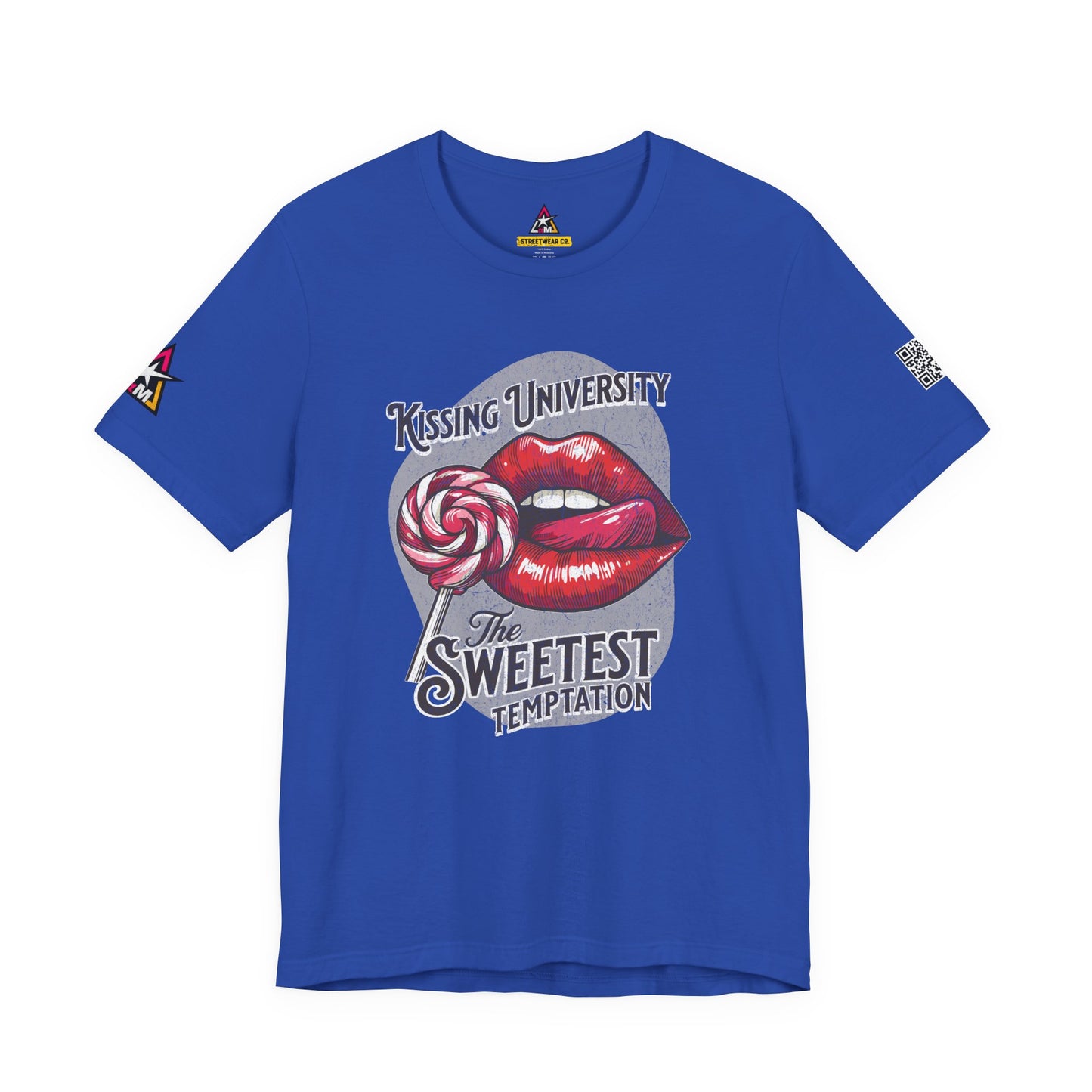 Kissing University Graphic T-Shirt | Sweetest Temptation Tee | Flirty Retro Streetwear Shirt