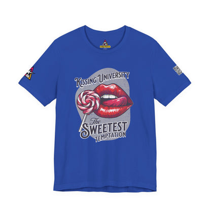 Kissing University Graphic T-Shirt | Sweetest Temptation Tee | Flirty Retro Streetwear Shirt