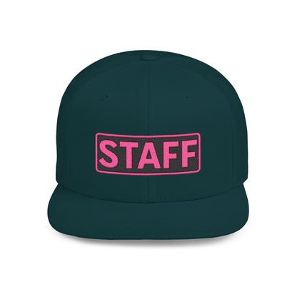 STAFF Embroidered Snapback Hat | Funny Event Crew Cap | Minimalist Streetwear Hat | Festival & Team Uniform Cap