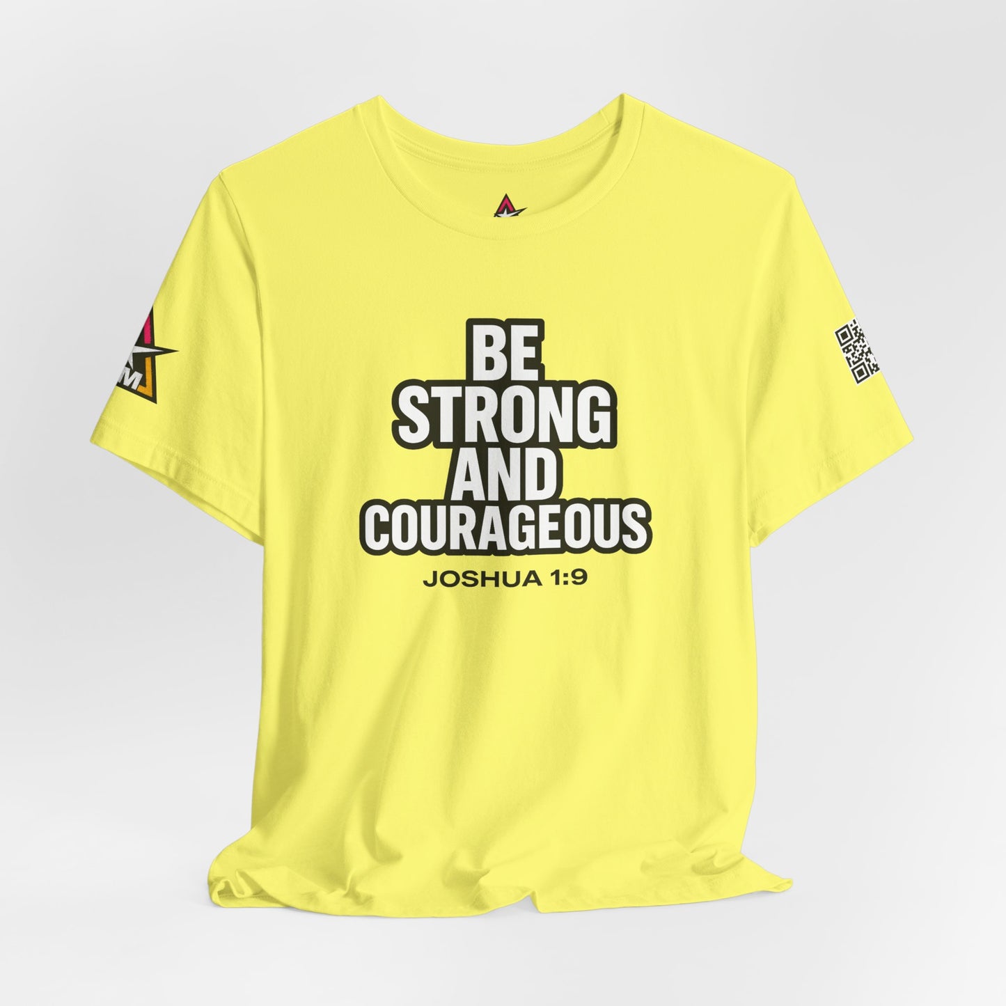 Be Strong and Courageous Graphic T-Shirt | Joshua 1:9 Christian Tee | Faith & Strength Streetwear