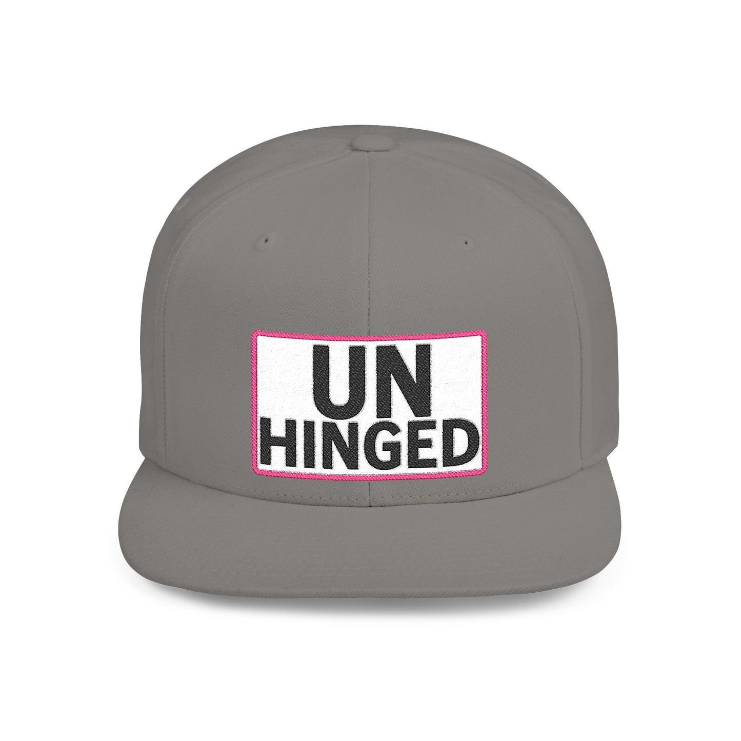 UNHINGED Embroidered Snapback Hat | Funny Statement Cap | Bold Streetwear Flat Bill | Dark Humor Gift