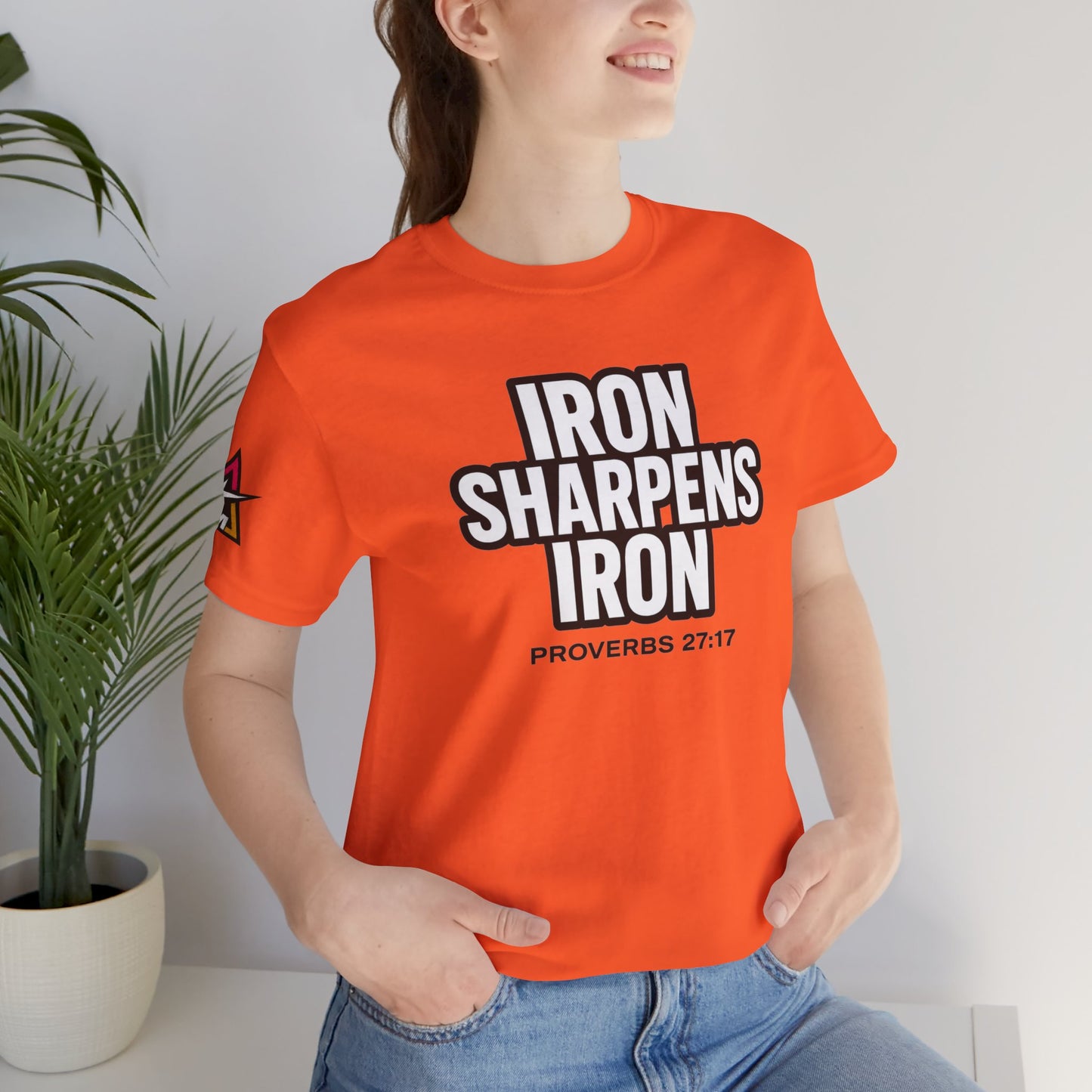 Iron Sharpens Iron Graphic T-Shirt | Proverbs 27:17 Christian Tee | Faith & Strength Streetwear