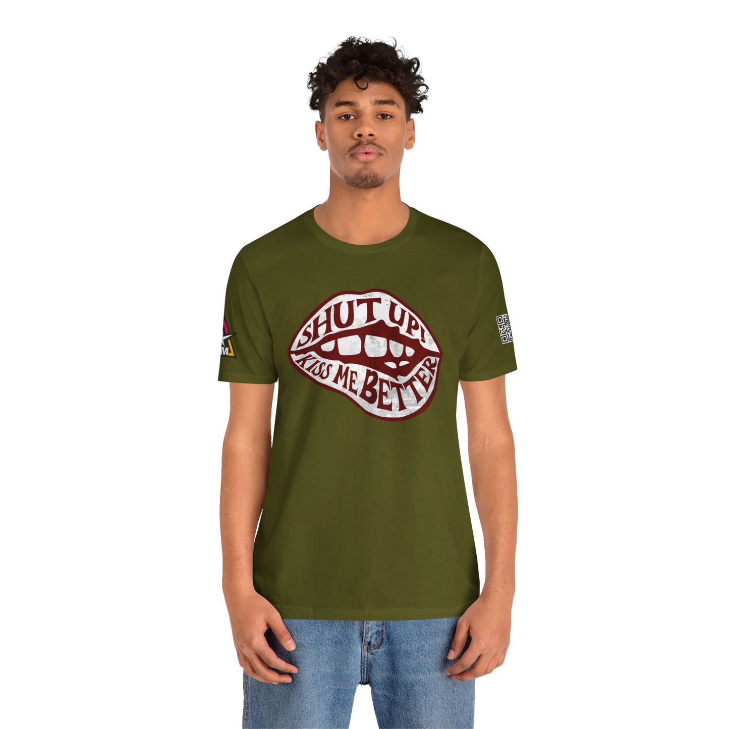 SHUT UP KISS ME BETTER Graphic T-Shirt | Flirty Lips Tee | Bold Romantic Streetwear Shirt | Unisex Graphic Tee