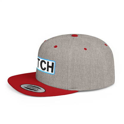 BITCH Embroidered Snapback Hat | Funny Statement Cap | Bold Streetwear Flat Bill | Conversation Starter Gift