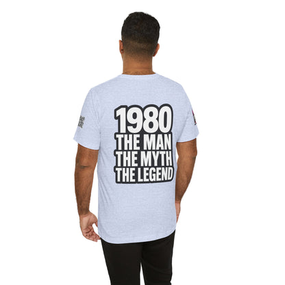 1980 The Man The Myth The Legend Graphic T-Shirt | 1980 Birthday Tee | Vintage Legend Shirt