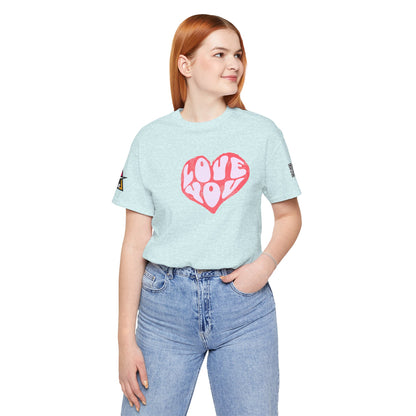 Love You Graphic T-Shirt | Heart Graphic Tee | Cute Retro Streetwear Shirt
