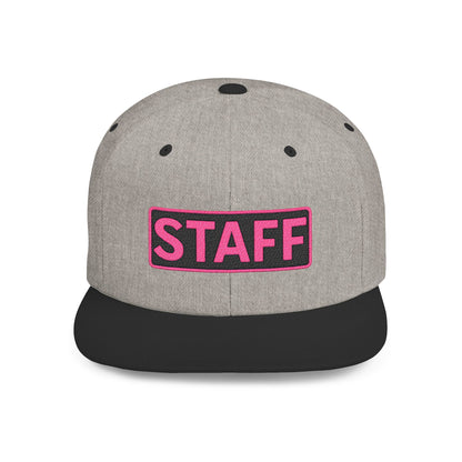 STAFF Embroidered Snapback Hat | Funny Event Crew Cap | Minimalist Streetwear Hat | Festival & Team Uniform Cap