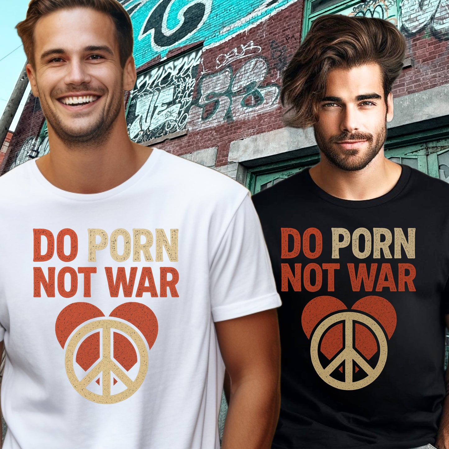 Do Porn Not War Peace Symbol Message T-shirt product