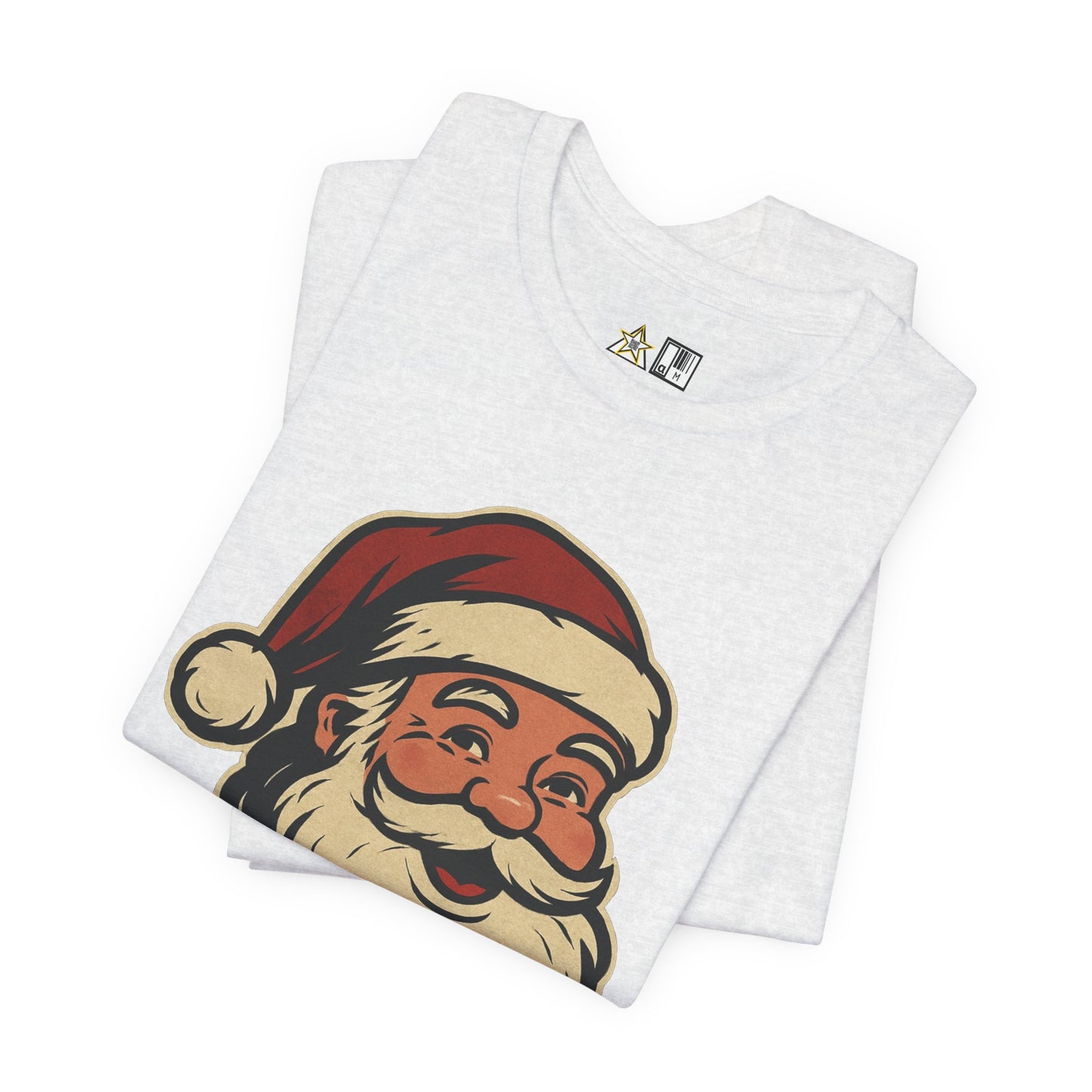 Classic Santa Smile – Vintage Unisex Christmas Graphic T-Shirt