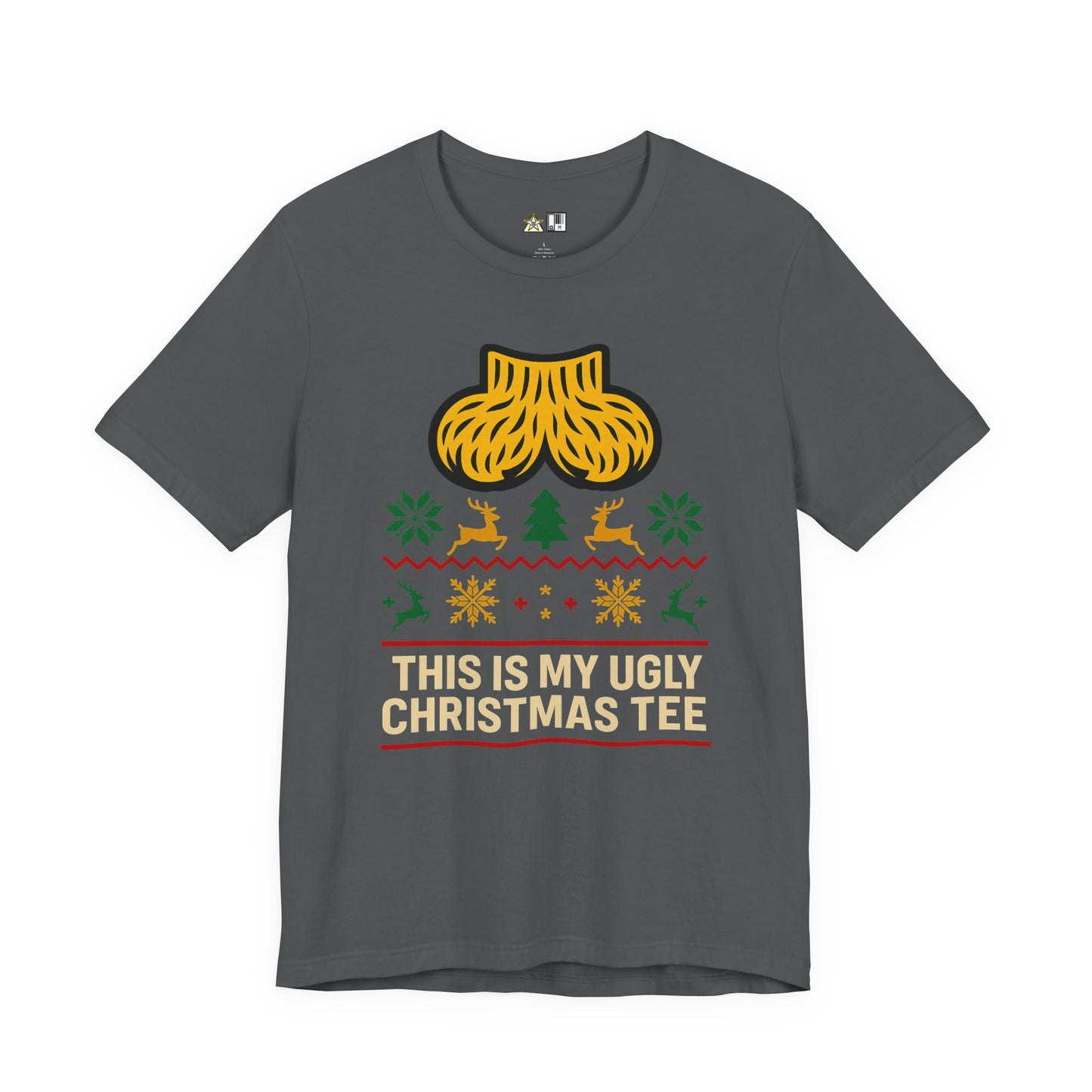 This Is My Ugly Christmas Tee Bold Reindeer & Gold Balls Ornament Holiday T-Shirt