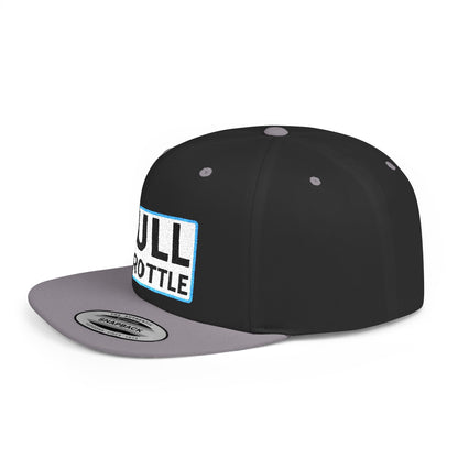 FULL THROTTLE Embroidered Flat Bill Snapback Cap | Bold Motorsport Hat | Streetwear Baseball Cap