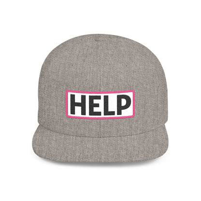 HELP Embroidered Snapback Hat | Funny Trucker Cap | Sarcastic Streetwear Hat | Festival & Everyday Cap Gift