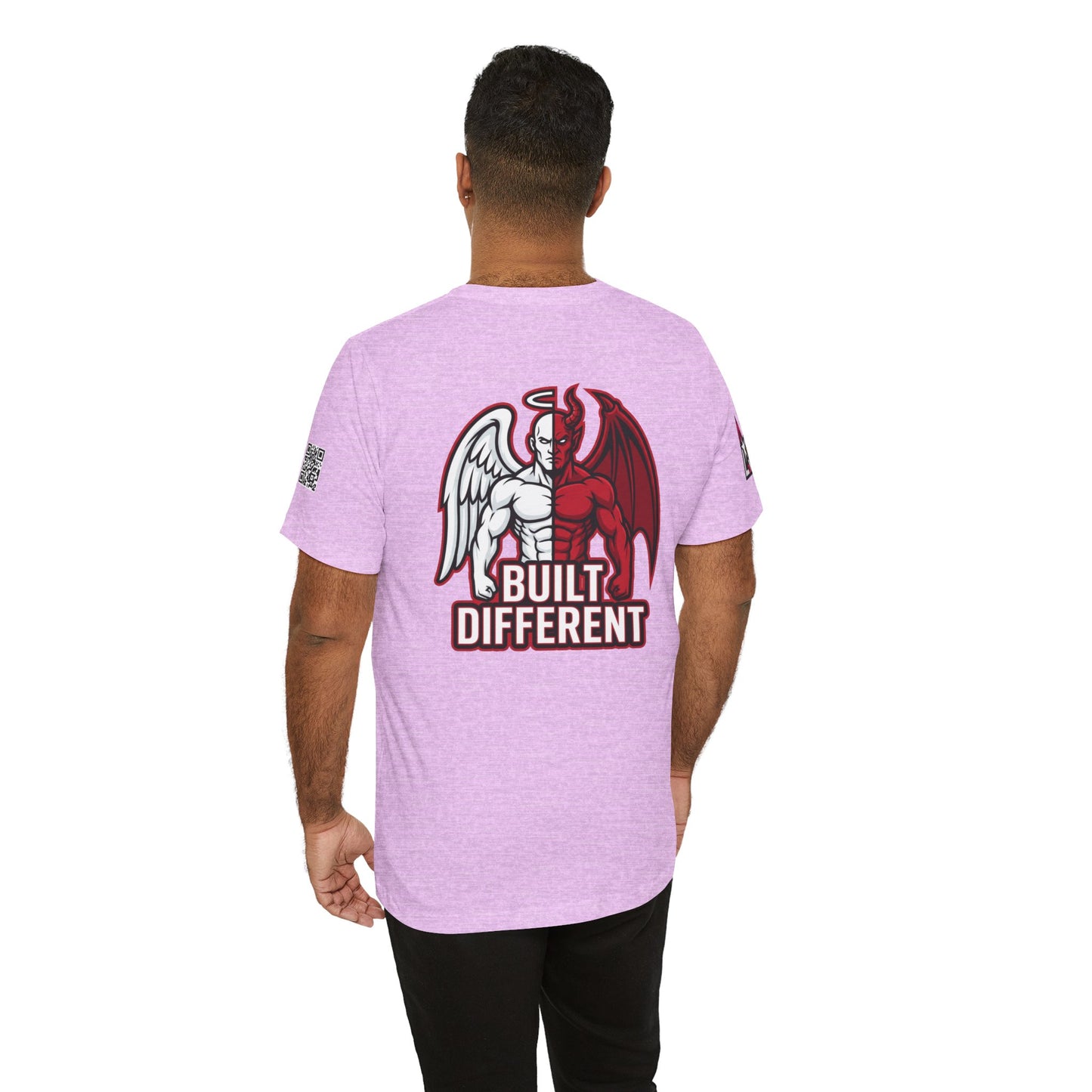 BUILT DIFFERENT Angel & Devil Graphic T-Shirt | Duality Streetwear Tee | Bold Unisex Statement Shirt