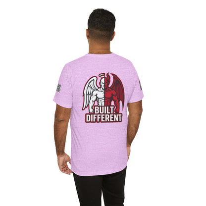 BUILT DIFFERENT Angel & Devil Graphic T-Shirt | Duality Streetwear Tee | Bold Unisex Statement Shirt