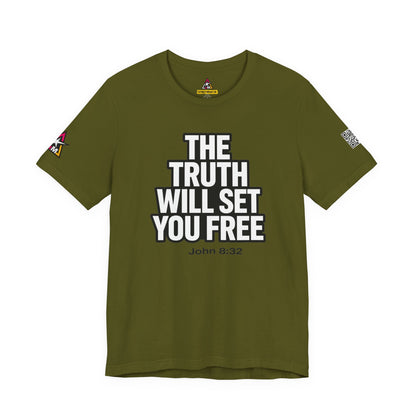 The Truth Will Set You Free Graphic T-Shirt | John 8:32 Christian Tee | Faith Streetwear Shirt