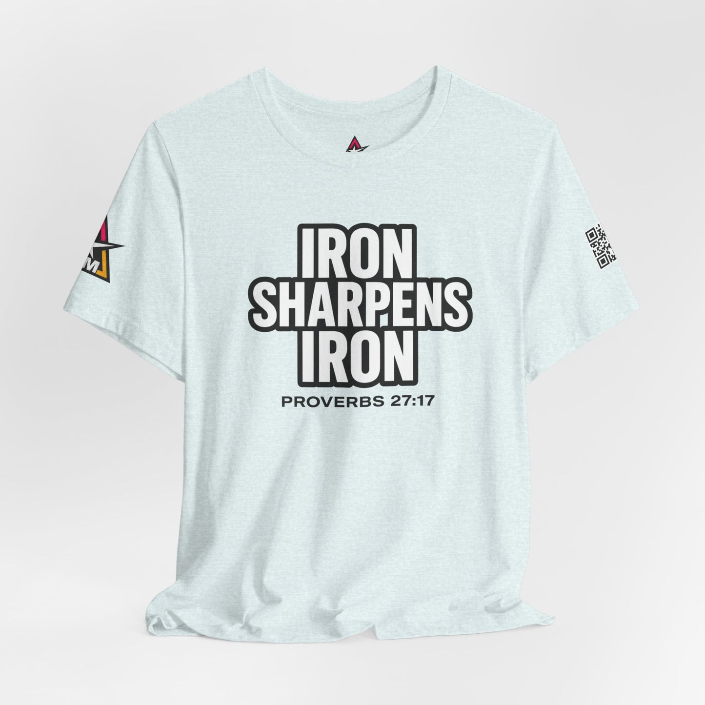 Iron Sharpens Iron Graphic T-Shirt | Proverbs 27:17 Christian Tee | Faith & Strength Streetwear