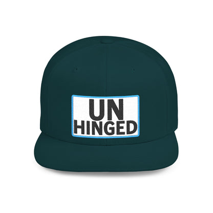 UNHINGED Embroidered Snapback Hat | Funny Statement Cap | Bold Streetwear Flat Bill | Dark Humor Gift