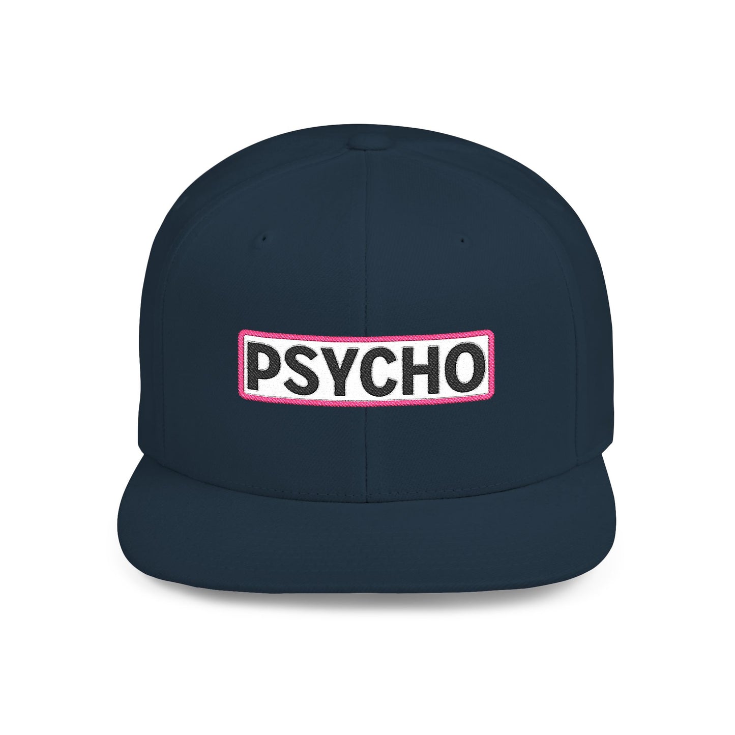 PSYCHO Embroidered Snapback Hat | Funny Statement Cap | Bold Streetwear Flat Bill | Conversation Starter Gift