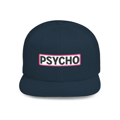 PSYCHO Embroidered Snapback Hat | Funny Statement Cap | Bold Streetwear Flat Bill | Conversation Starter Gift