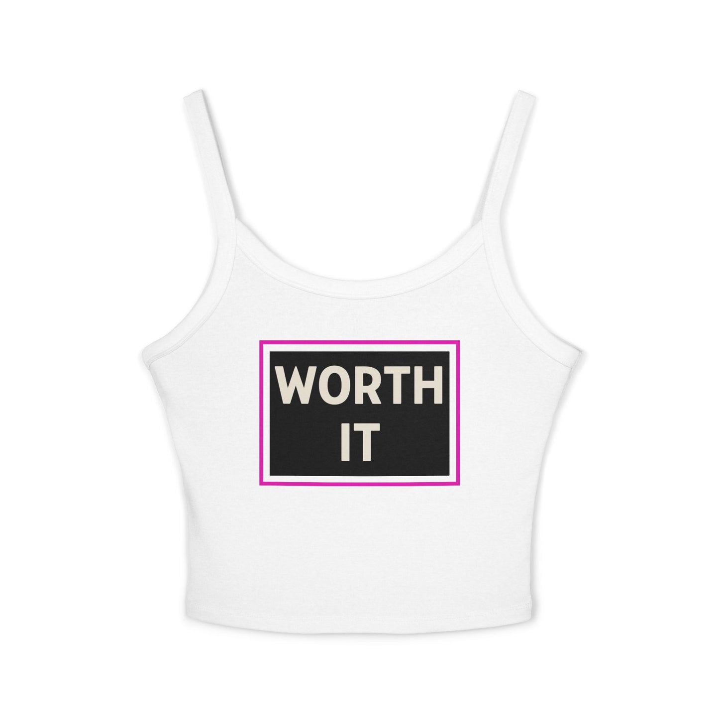 WORTH IT | Funny Dating Graphic Spaghetti Tank | Flirty Confidence Streetwear