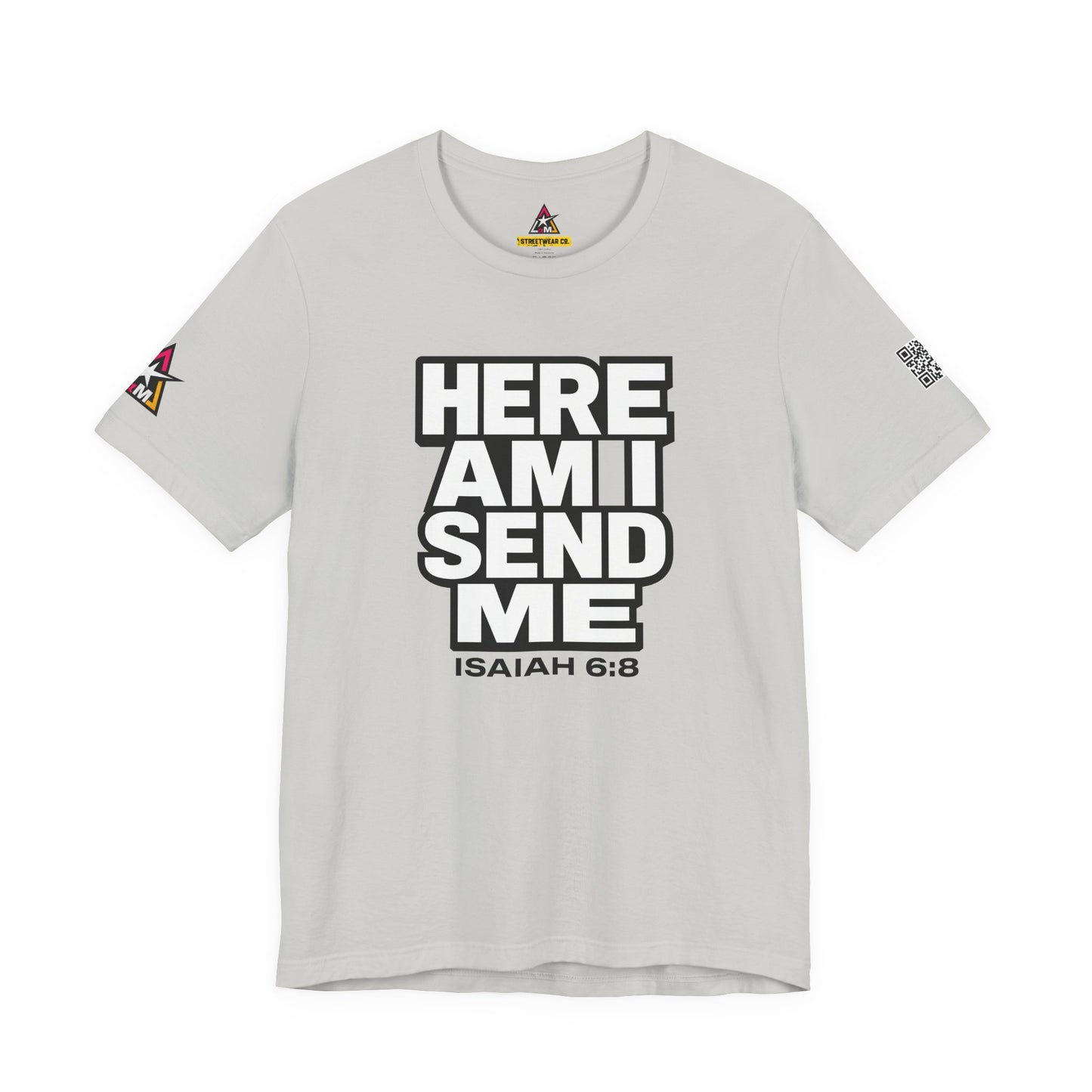 Here Am I, Send Me Graphic T-Shirt | Isaiah 6:8 Christian Tee | Faith Statement Shirt
