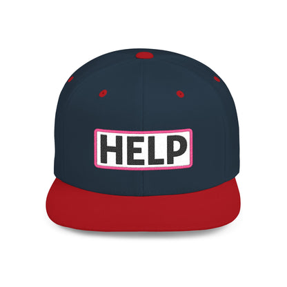HELP Embroidered Snapback Hat | Funny Trucker Cap | Sarcastic Streetwear Hat | Festival & Everyday Cap Gift