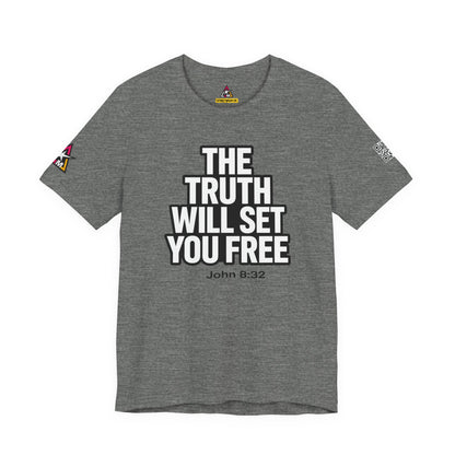 The Truth Will Set You Free Graphic T-Shirt | John 8:32 Christian Tee | Faith Streetwear Shirt