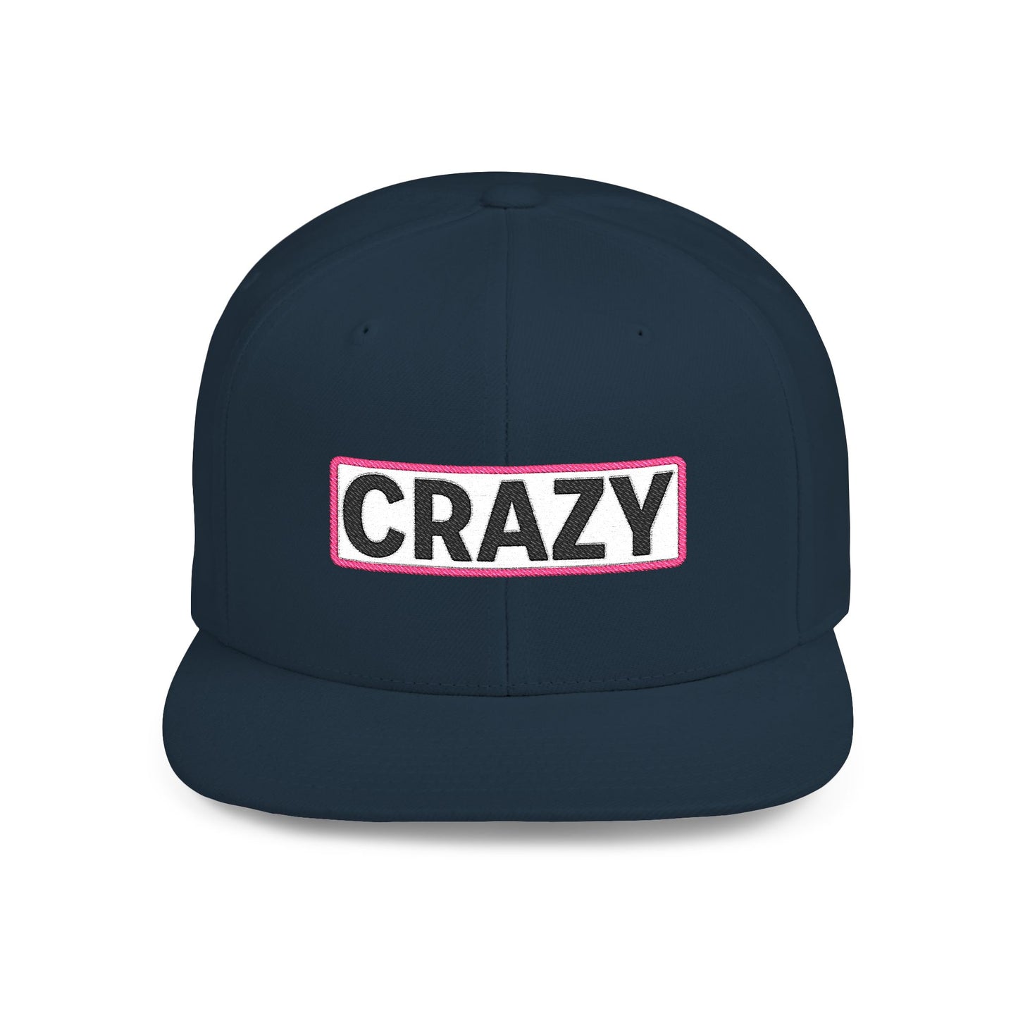 CRAZY Embroidered Snapback Hat | Funny Statement Cap | Bold Streetwear Flat Bill | Conversation Starter Gift