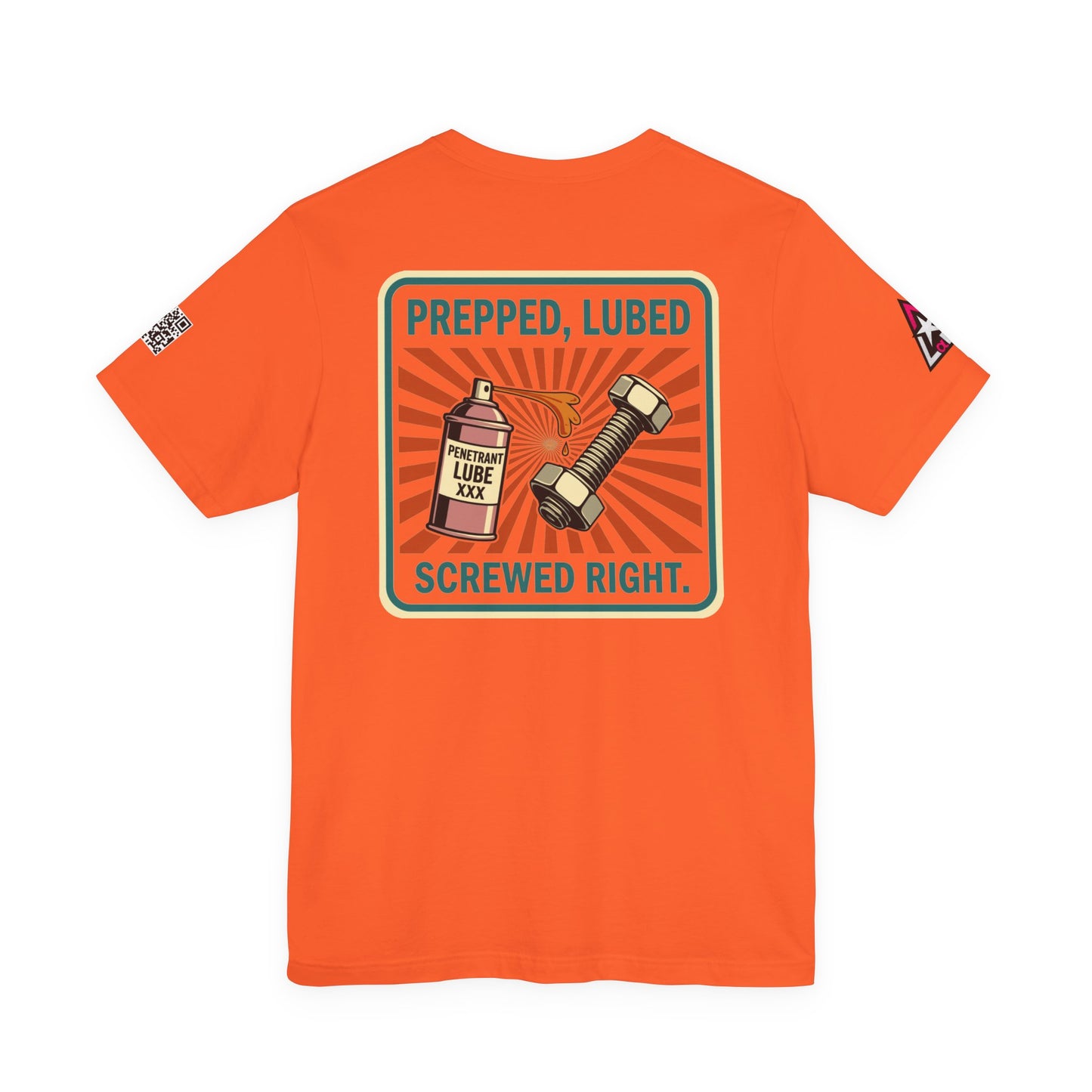 PREPPED, LUBED, SCREWED RIGHT Graphic T-Shirt | Mechanic Humor Tee | Funny Garage Shirt | Vintage Streetwear Tee