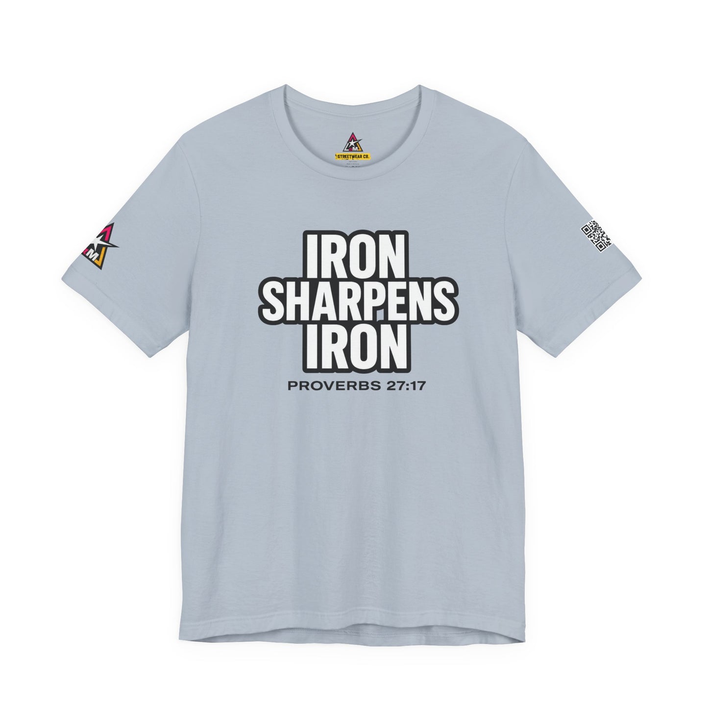 Iron Sharpens Iron Graphic T-Shirt | Proverbs 27:17 Christian Tee | Faith & Strength Streetwear