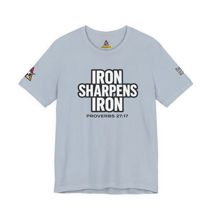 Iron Sharpens Iron Graphic T-Shirt | Proverbs 27:17 Christian Tee | Faith & Strength Streetwear