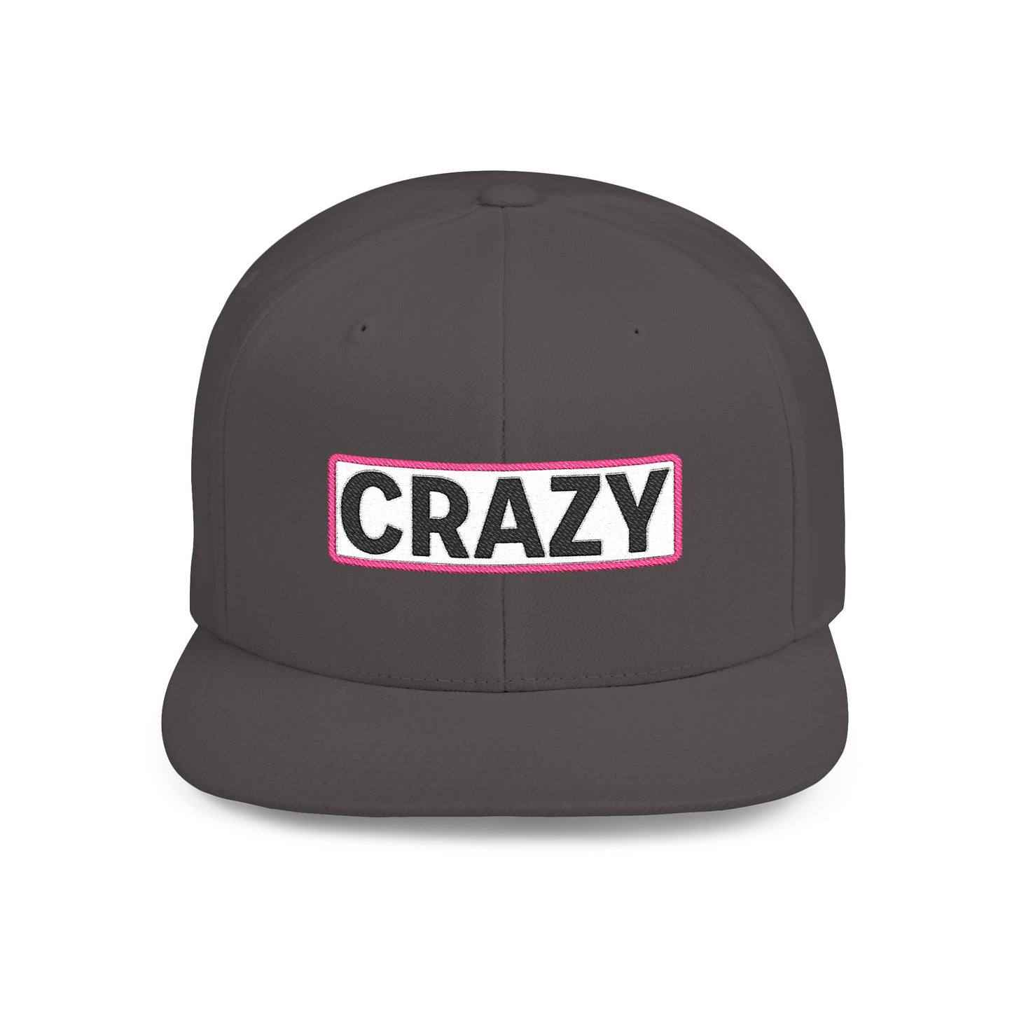 CRAZY Embroidered Snapback Hat | Funny Statement Cap | Bold Streetwear Flat Bill | Conversation Starter Gift