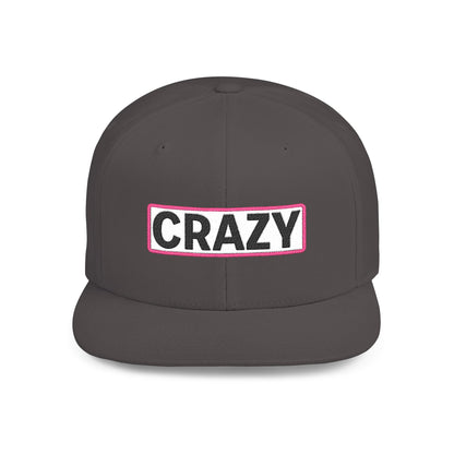 CRAZY Embroidered Snapback Hat | Funny Statement Cap | Bold Streetwear Flat Bill | Conversation Starter Gift
