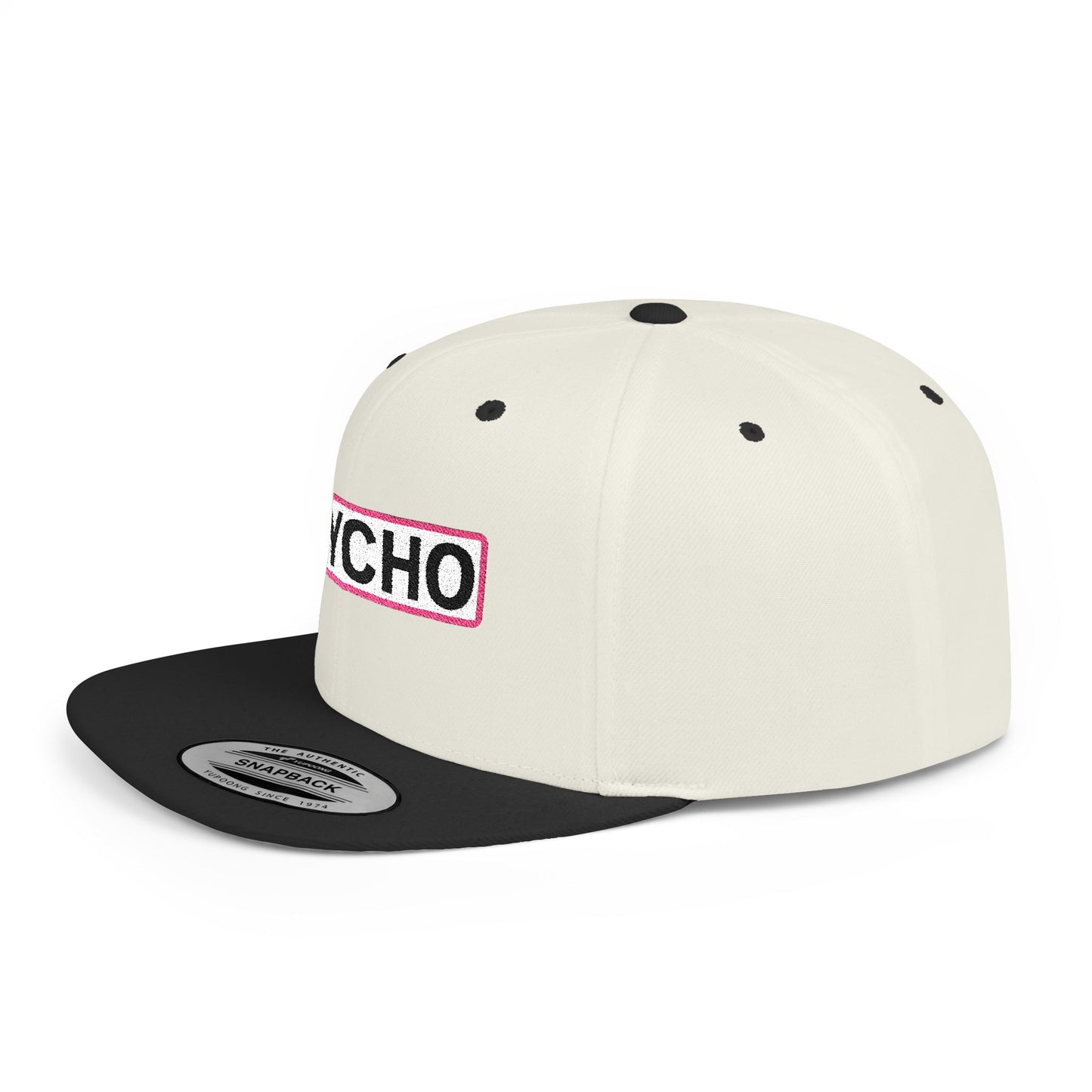 PSYCHO Embroidered Snapback Hat | Funny Statement Cap | Bold Streetwear Flat Bill | Conversation Starter Gift