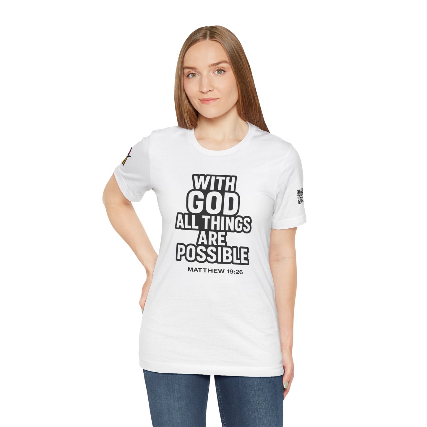 With God All Things Are Possible Graphic T-Shirt | Matthew 19:26 Christian Tee | Faith & Strength Streetwear