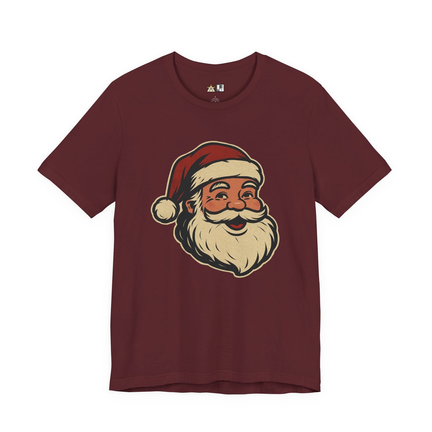 Classic Santa Smile – Vintage Unisex Christmas Graphic T-Shirt