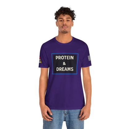 Protein & Dreams Graphic T-Shirt | Fitness Streetwear Tee | Gym Lifestyle Shirt