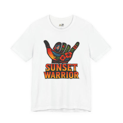Sunset Warrior Shaka – Unisex Bold Streetwear Graphic Tee