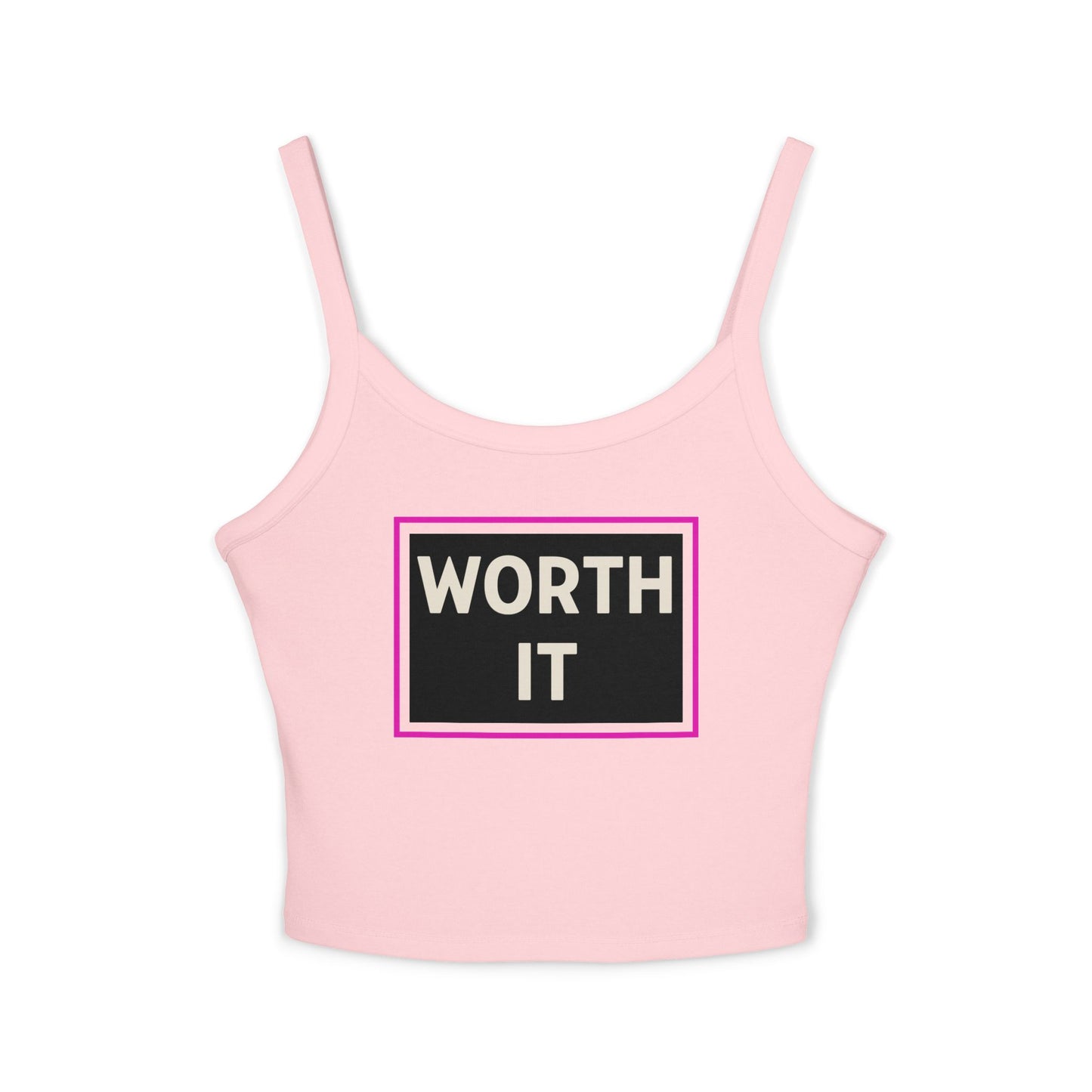 WORTH IT | Funny Dating Graphic Spaghetti Tank | Flirty Confidence Streetwear