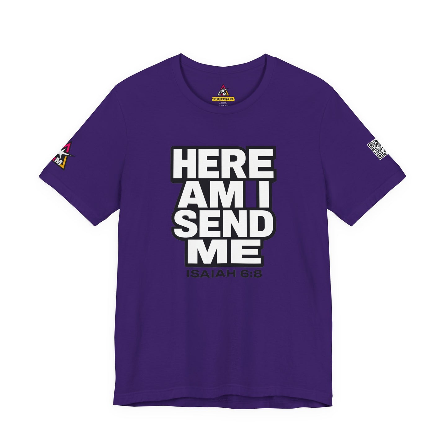 Here Am I, Send Me Graphic T-Shirt | Isaiah 6:8 Christian Tee | Faith Statement Shirt