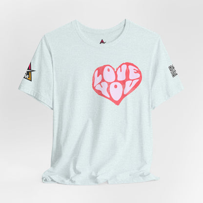 Love You Graphic T-Shirt | Heart Graphic Tee | Cute Retro Streetwear Shirt