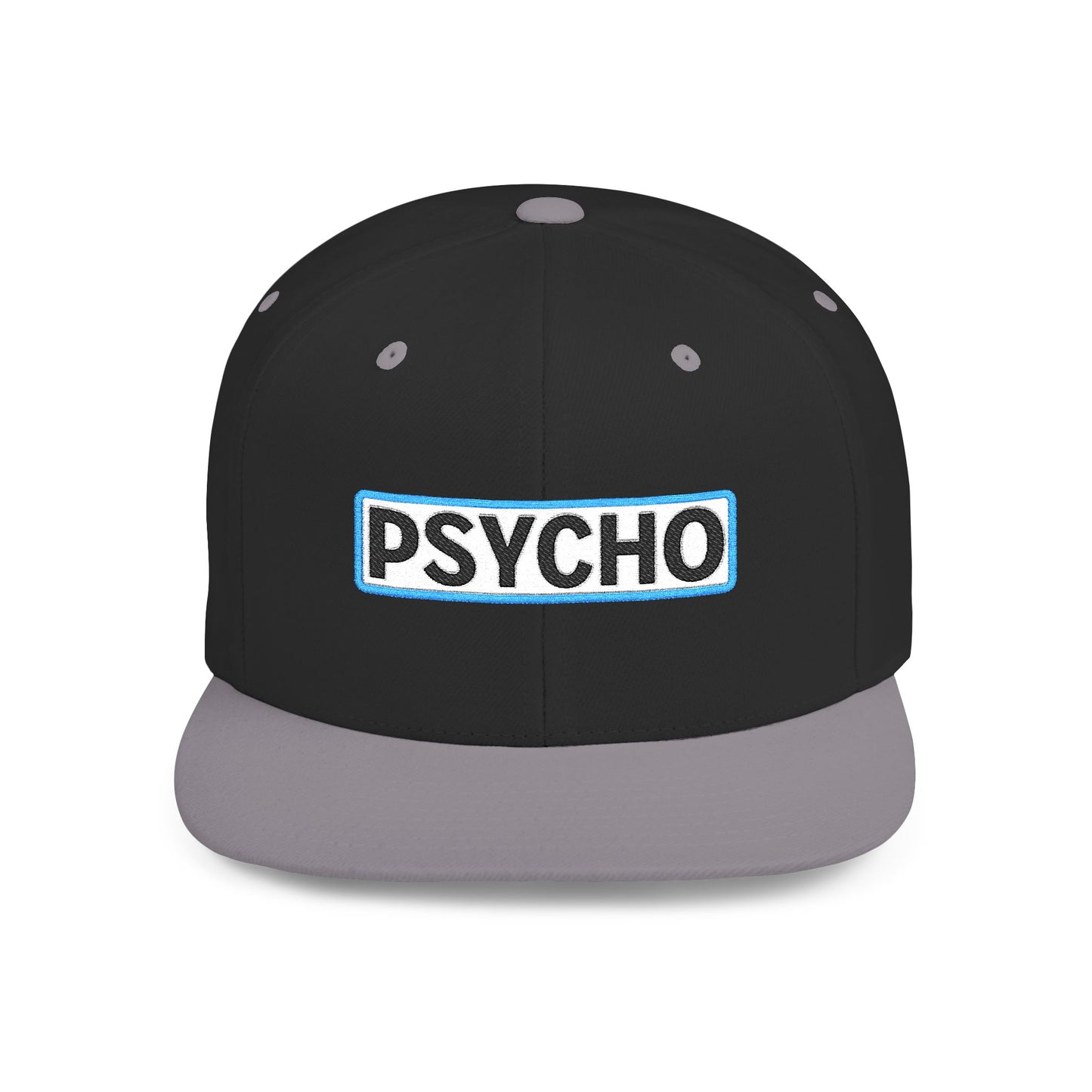 PSYCHO Embroidered Snapback Hat | Funny Statement Cap | Bold Streetwear Flat Bill | Conversation Starter Gift