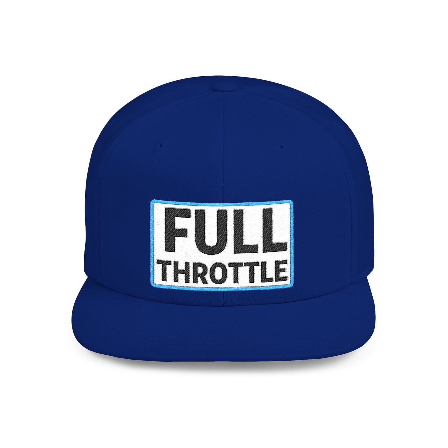 FULL THROTTLE Embroidered Flat Bill Snapback Cap | Bold Motorsport Hat | Streetwear Baseball Cap